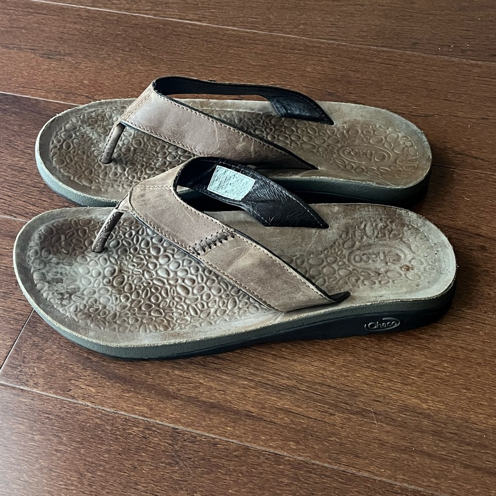 Chaco Brown Leather Flip-Flops
